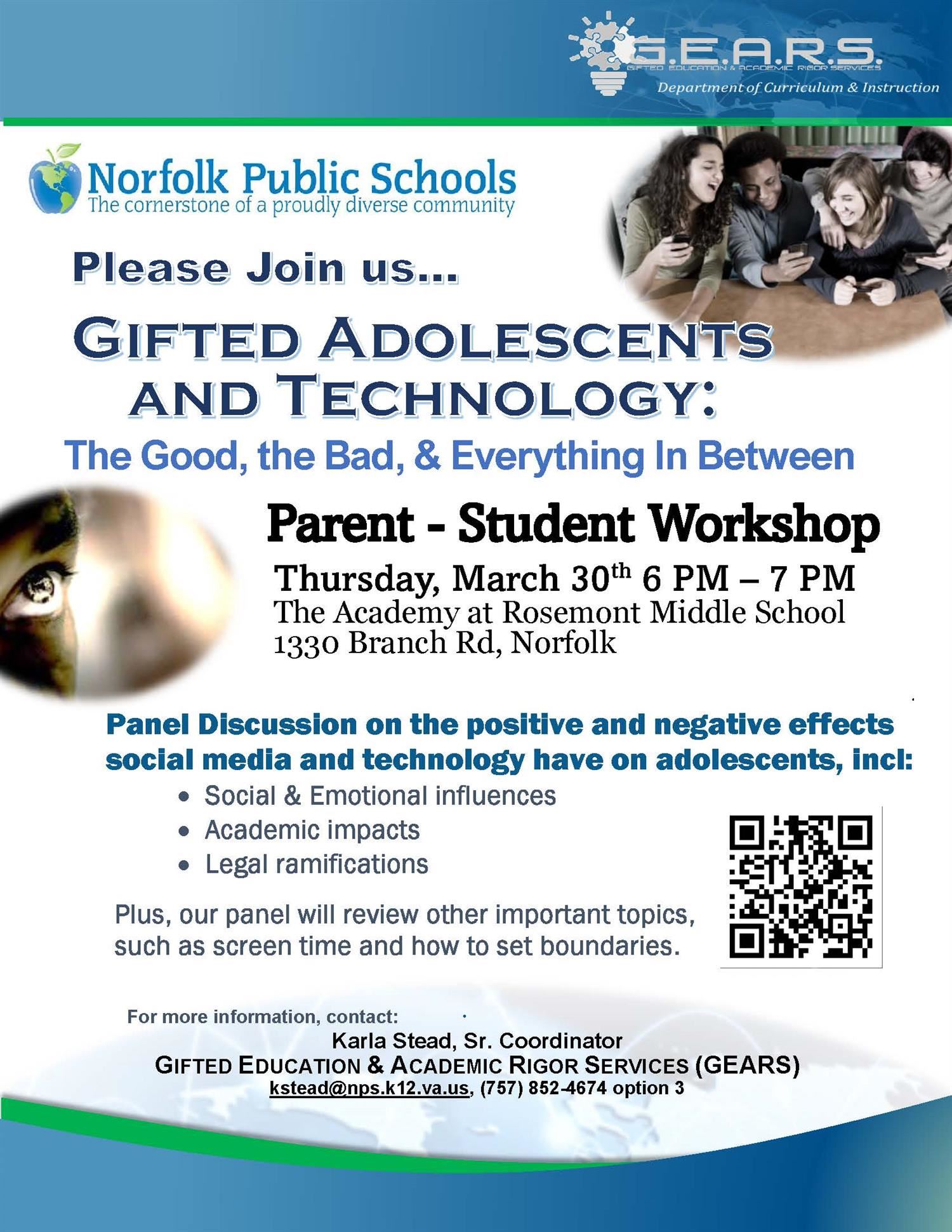  Parent Workshop Technology Flyer